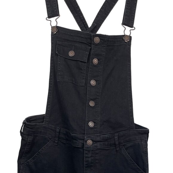 Hollister Low Rise Black Cropped Overalls - Picture 3 of 4